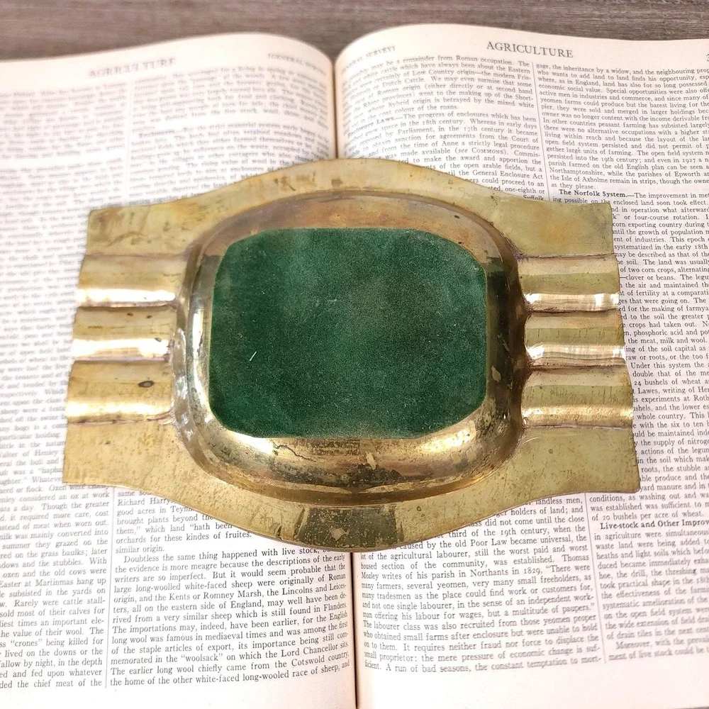 Vintage Art Deco Brass Ashtray, Brass‎ Catchall Dish